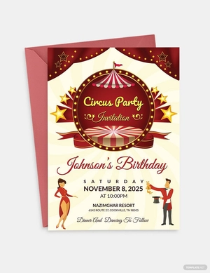 Kids Circus Birthday Invitation Template