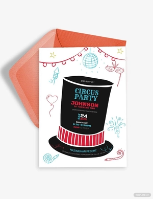 Birthday Circus Party Invitation Template