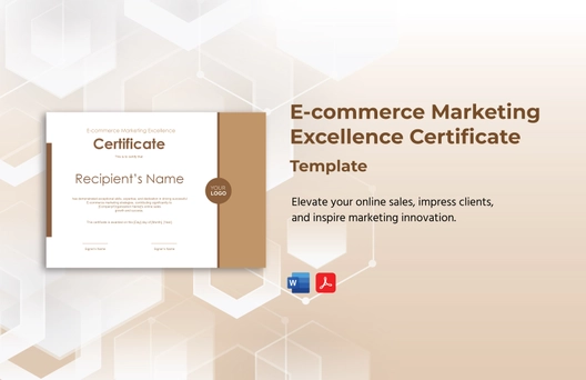 E-commerce Marketing Excellence Certificate Template