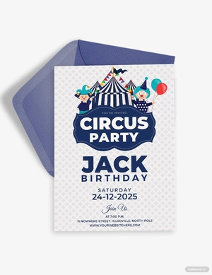 Beautiful Circus Birthday Invitation Template