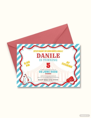 Printable Circus Birthday Invitation Template