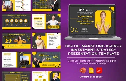 Digital Marketing Agency Investment Strategy Presentation Template