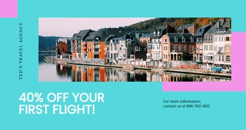Free Airplane Travel Facebook Post Template to Edit Online