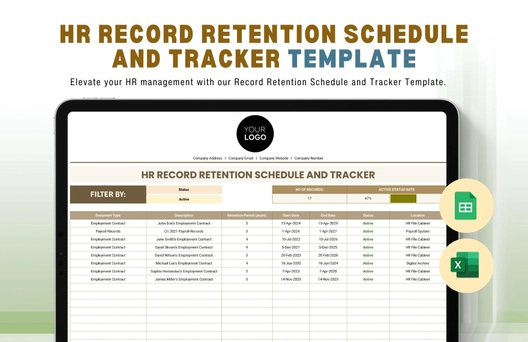 HR Record Retention Schedule and Tracker Template