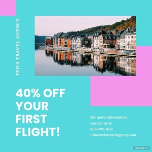 Airplane Travel Instagram Post Template