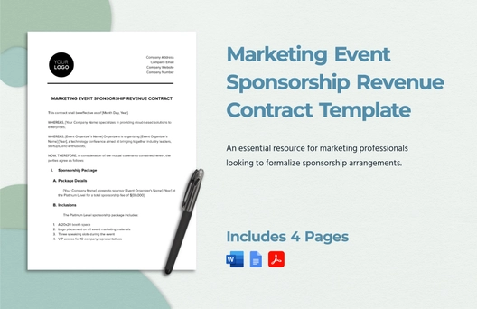Marketing Event Sponsorship Revenue Contract Template