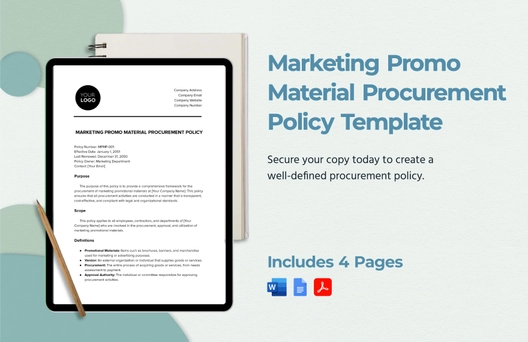 Marketing Promo Material Procurement Policy Template Marketing Promo Material Procurement Policy Template