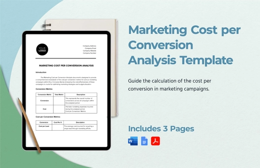 Marketing Cost per Conversion Analysis Template