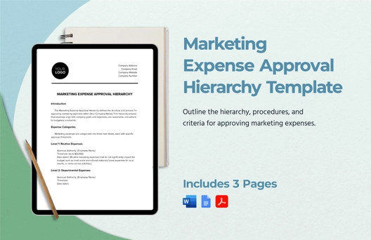 Marketing Expense Approval Hierarchy Template
