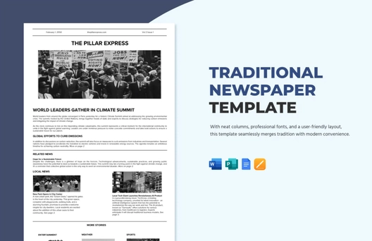 Traditional Newspaper Template Traditional Newspaper Template