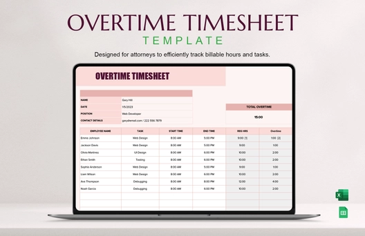 Overtime Timesheet Template