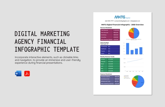 Digital Marketing Agency Financial Infographic Template