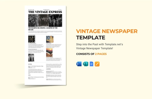 Vintage Newspaper Template Vintage Newspaper Template