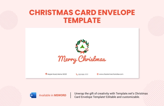Christmas Card Envelope Template