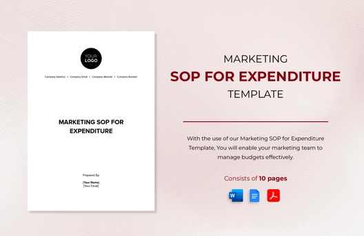 Marketing SOP for Expenditure Template