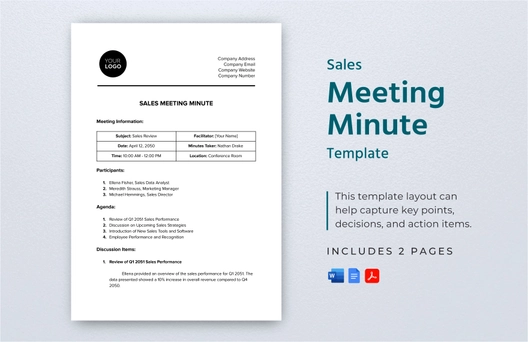 Sales Meeting Minute Template