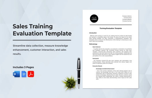 Sales Training Evaluation Template