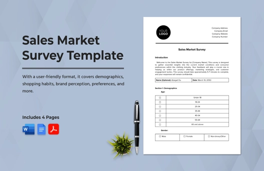 Sales Market Survey Template