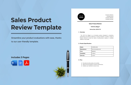 Sales Product Review Template