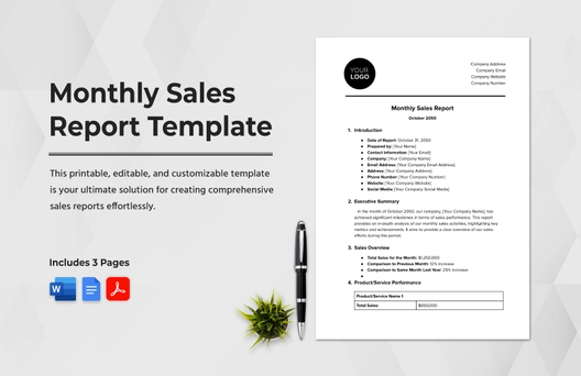 Monthly Sales Report Template