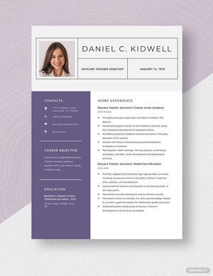 Daycare Teacher Assistant Resume
