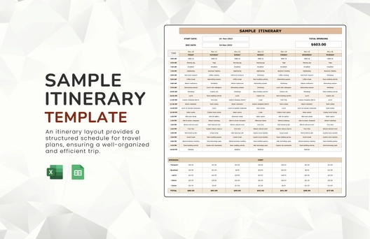Sample Itinerary Template