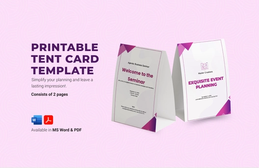 Printable Tent Card Template