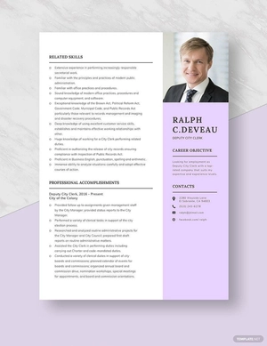 Deputy City Clerk Resume