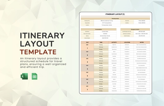 Itinerary Layout Template