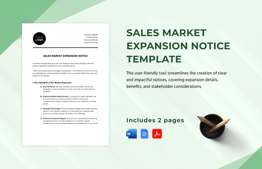 Sales Market Expansion Notice Template