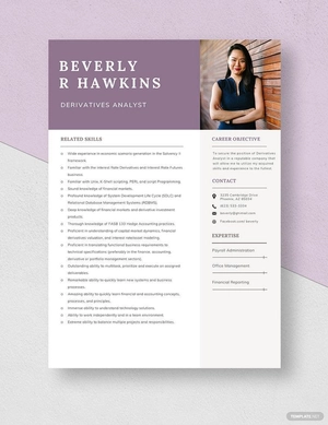 Derivatives Analyst Resume
