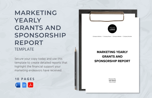Marketing Yearly Grants and Sponsorship Report Template