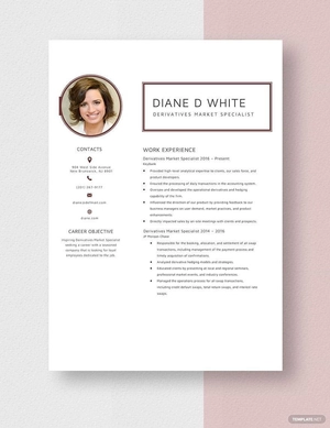 Derivatives Market Specialist Resume