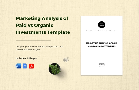 Marketing Analysis of Paid vs Organic Investments Template Marketing Analysis of Paid vs Organic Investments Template