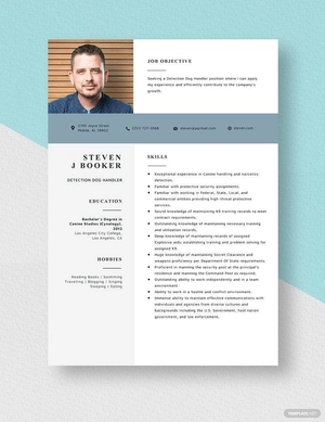 Detection Dog Handler Resume