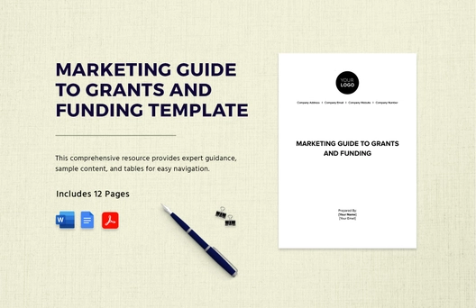 Marketing Guide to Grants and Funding Template