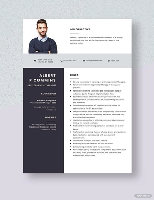 Developmental Therapist Resume