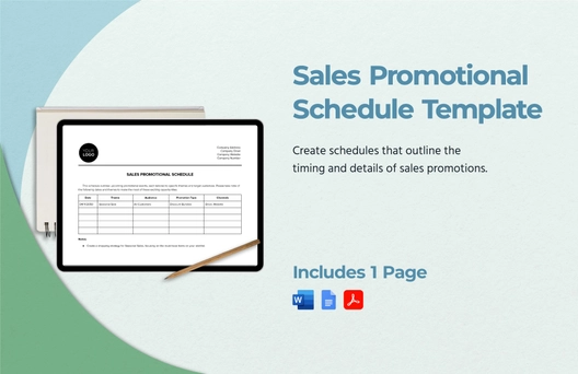 Sales Promotional Schedule Template