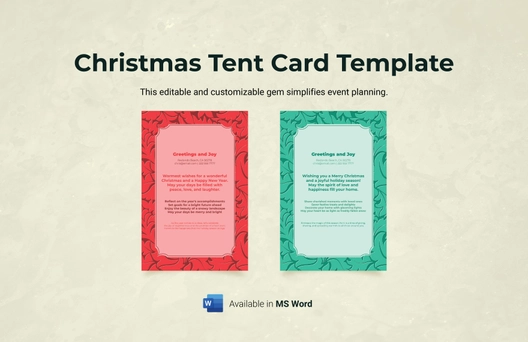 Christmas Tent Card Template