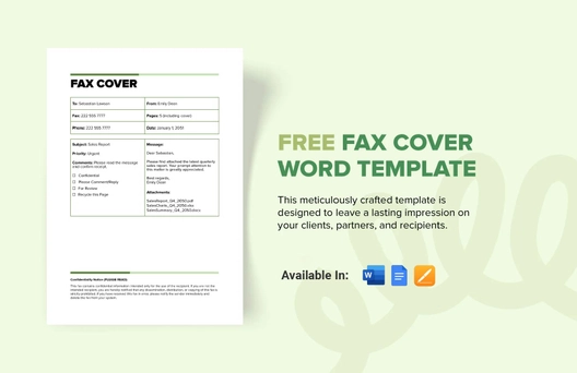 Fax Cover Word Template