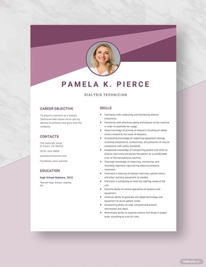 Dialysis Technician Resume