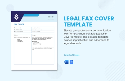 Legal Fax Cover Template