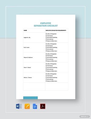 Employee Separation Checklist Template