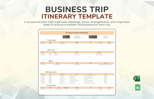 Business Trip Itinerary Template