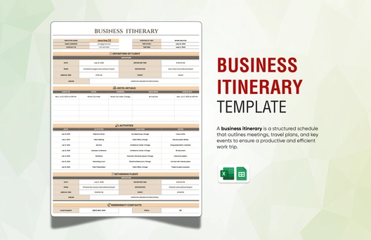 Business Itinerary Template