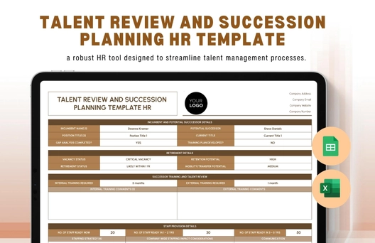 Talent Review and Succession Planning Template HR Template