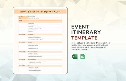 Event Itinerary Template