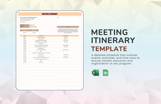 Meeting Itinerary Template