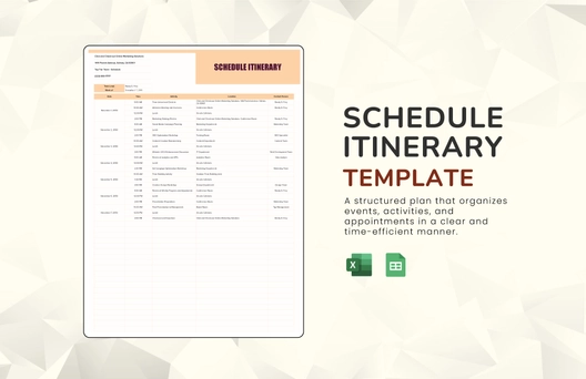 Schedule Itinerary Template