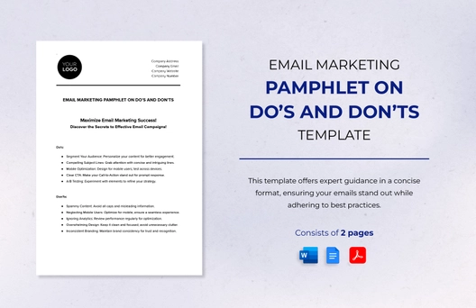 Email Marketing Pamphlet on Do's and Don'ts Template